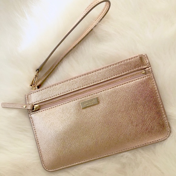 kate spade Handbags - Kate Spade ♠️ Rose Gold Metallic Wristlet.